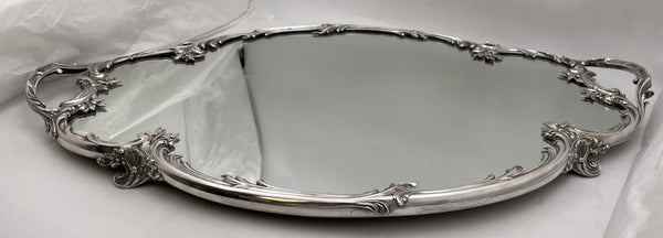 Cardeilhac French Sterling Silver Mirrored Plateau & Centerpiece Bowl in Rococo Style from Early 20th Century