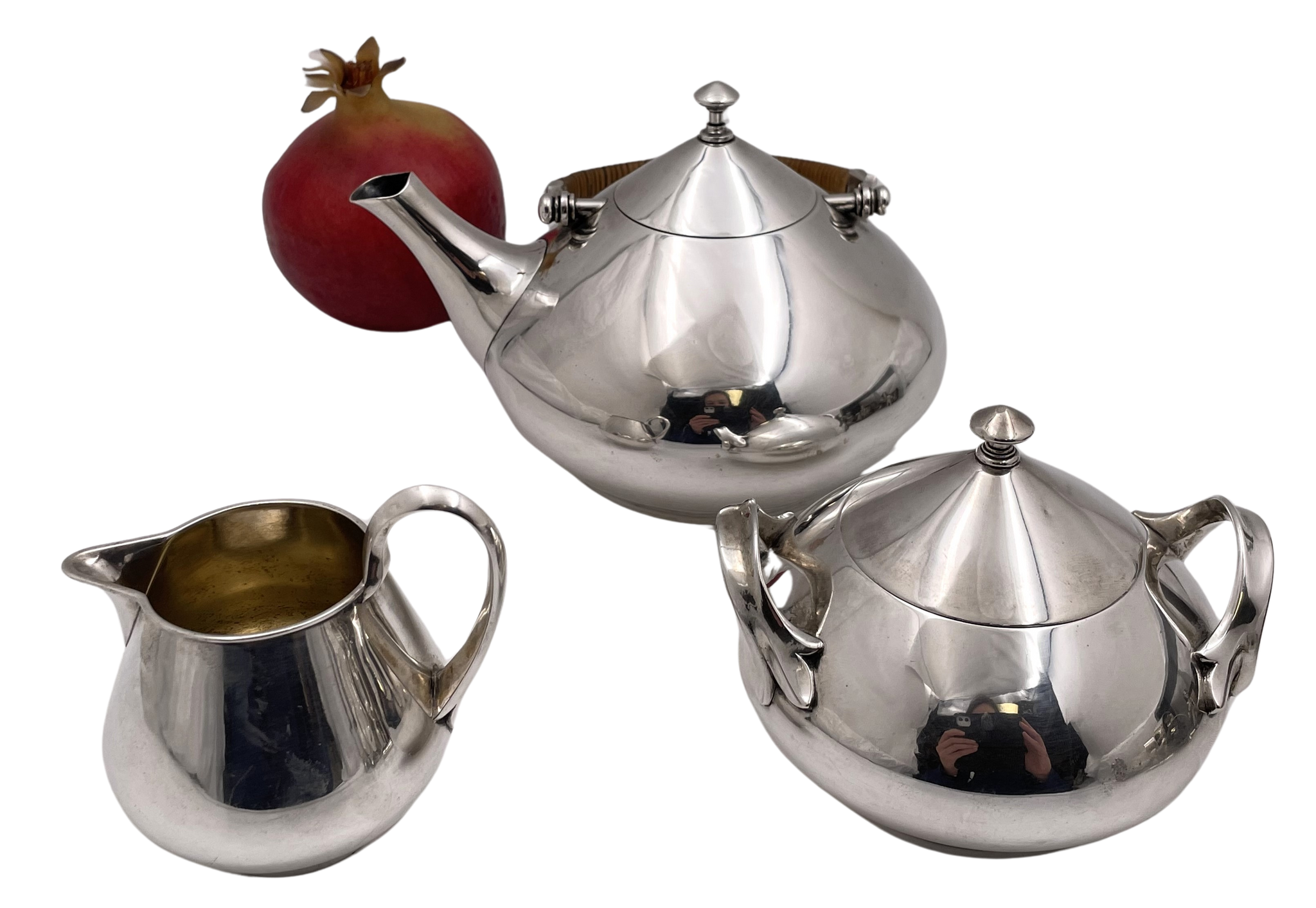 German Judgendstil Silver 3-Piece Tea Set