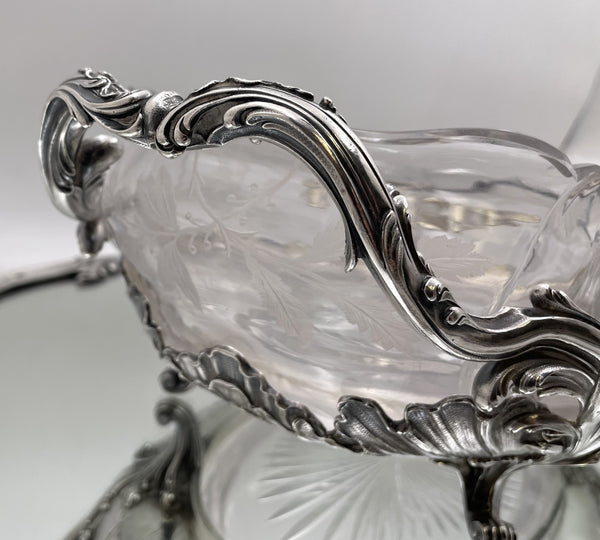 Cardeilhac French Sterling Silver Mirrored Plateau & Centerpiece Bowl in Rococo Style from Early 20th Century