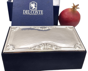 Del Conte Italian Sterling Silver Jewelry Box in Mid-Century Modern Style