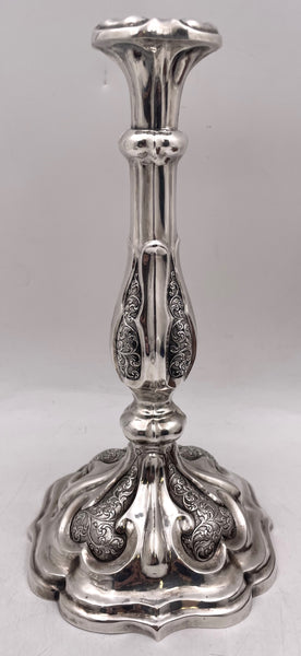 Pair of Austrian Silver Shabbat Candlesticks from 1858