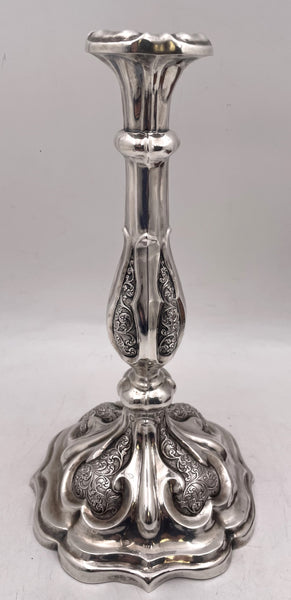 Pair of Austrian Silver Shabbat Candlesticks from 1858