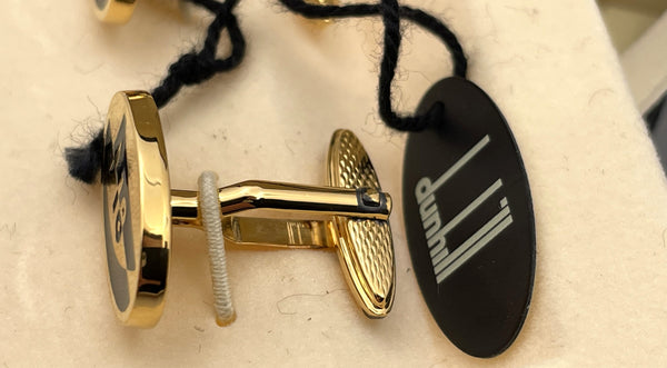 Pair of Alfred Dunhill 18 Hole Golf Gilt Sterling Silver & Enamel Cufflinks