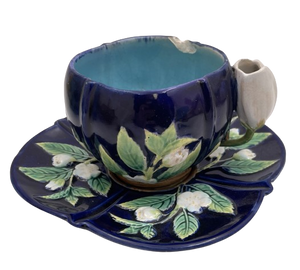 George Jones Majolica Cup and Saucer from Victorian era (1870s)