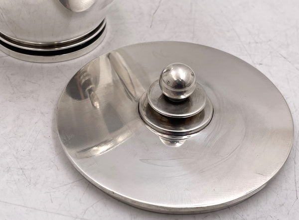 Georg Jensen by Nielsen Sterling Silver 4-Piece Coffee Set Pyramid Pattern #600