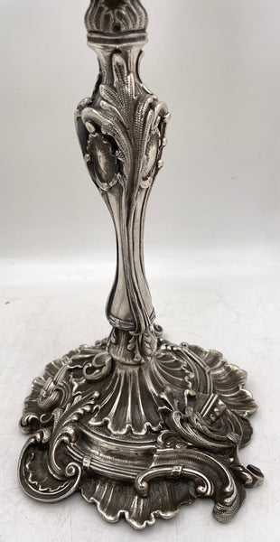 Pair of Fasoli Italian Continental Silver 7-Light Candelabra from Late 19th or Early 20th Century