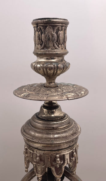 Ansonia Pair of Silver 5-Light Candelabra from Aesthetic Movement 19th Century