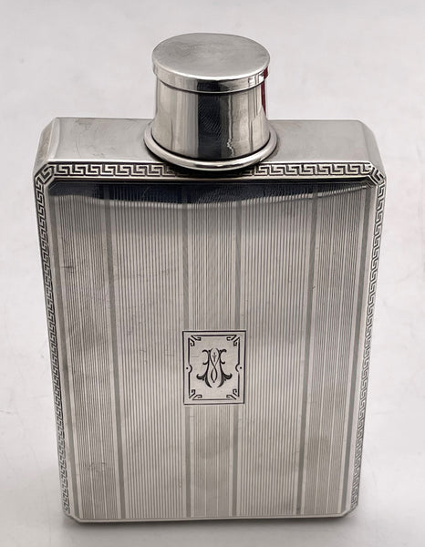 George Henckel & Co. Sterling Silver Flask with Collapsible Shot Glass from Early 20th Century