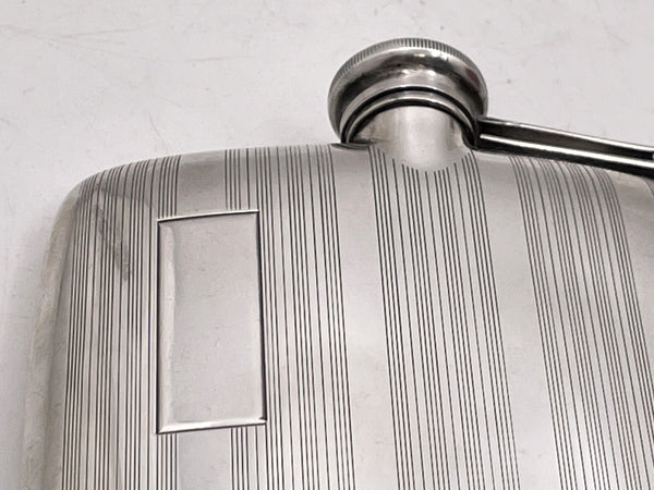 Elgin Sterling Silver Flask in Art Deco Style from Early 20th Century