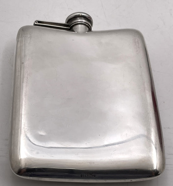 Elgin Sterling Silver Flask in Art Deco Style from Early 20th Century