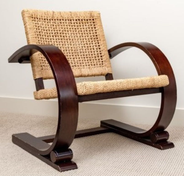 Mitchell Gold & Bob Williams Wood and Cane Armchair in Mid-Century Modern Style