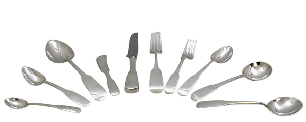 Old Newbury Crafters Sterling Silver 160-Piece Flatware Set in Moulton Pattern in Jensen Style