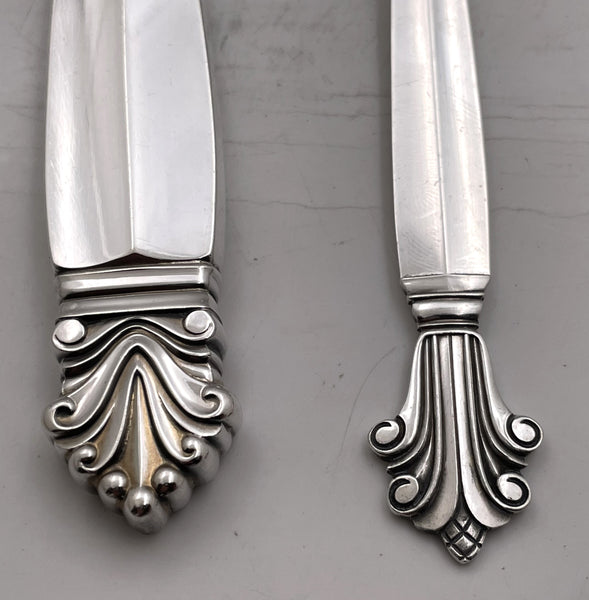 Georg Jensen Sterling Silver 76-Piece Flatware Set in Acanthus Pattern for 12