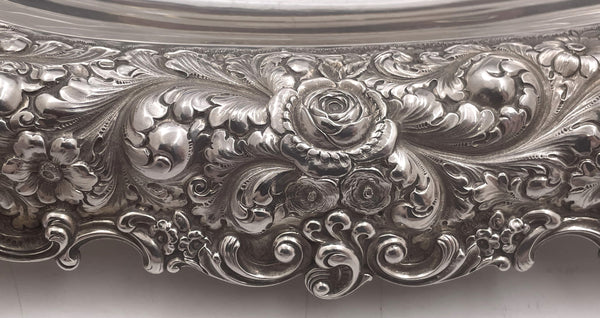 Durgin for Grogan Sterling Silver Repousse Bowl from Late 19th Century