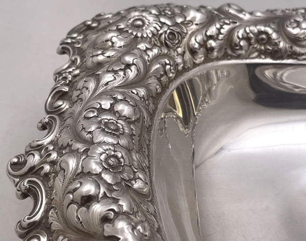 Durgin for Grogan Sterling Silver Repousse Bowl from Late 19th Century