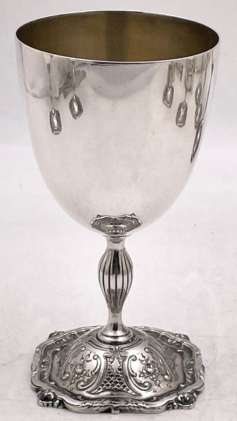 Set of 8 Mauser Sterling Silver Goblets in Art Nouveau Style from Early 20th Century