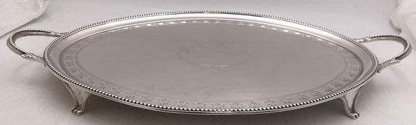 W. Abdy English 1788 Sterling Silver Two-Handled Georgian Tray / Salver