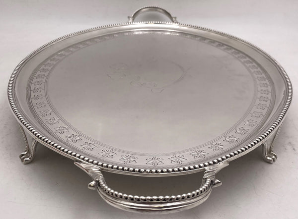 W. Abdy English 1788 Sterling Silver Two-Handled Georgian Tray / Salver