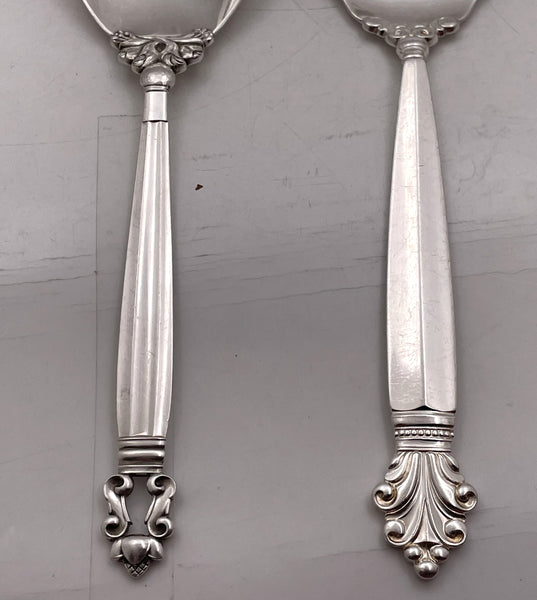 Georg Jensen Assorted Sterling Silver Servers in Acorn Pattern