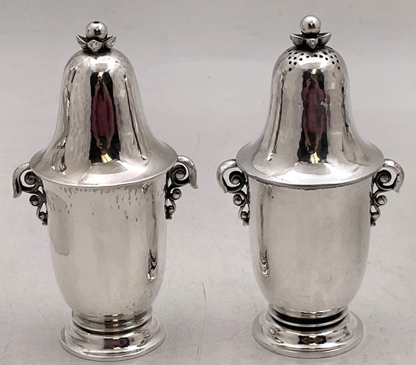 Set of 2 Pairs of Georg Jensen Sterling Silver Salt & Pepper Shakers in Grape pattern #363