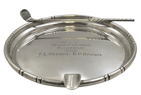 Golf Themed Sterling Silver Cigar Ashtray