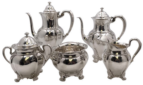 Tiffany & Co. 1896 Sterling Silver 5-Piece Tea & Coffee Set in Holly Pattern?