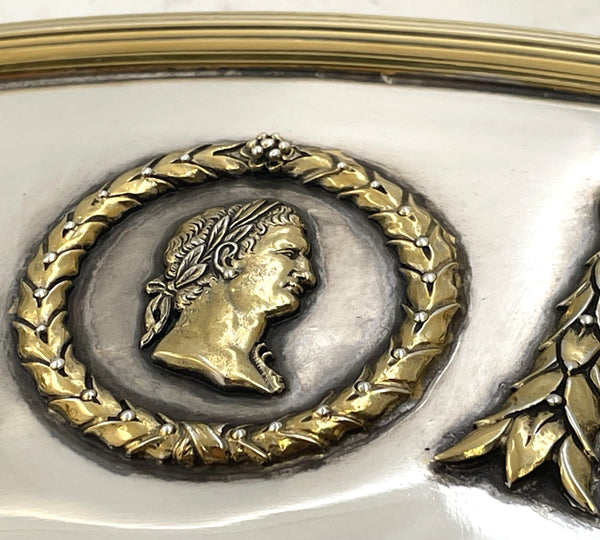 Set of 4 Napoleonic Silver Chargers in Heavy Gage Museum-Quality from Late 19th Century