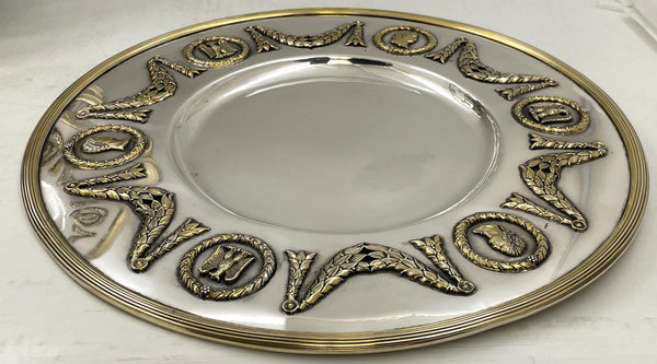 Set of 4 Napoleonic Silver Chargers in Heavy Gage Museum-Quality from Late 19th Century