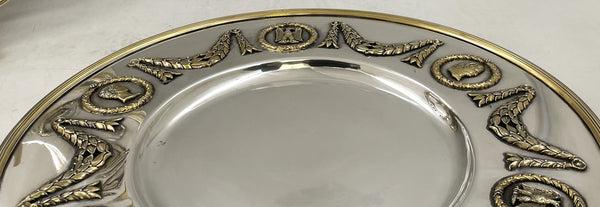 Set of 4 Napoleonic Silver Chargers in Heavy Gage Museum-Quality from Late 19th Century