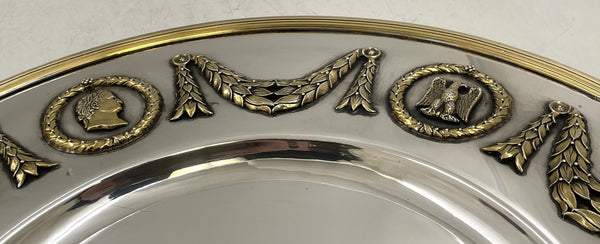 Set of 4 Napoleonic Silver Chargers in Heavy Gage Museum-Quality from Late 19th Century