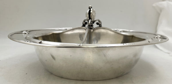 Rare Georg Jensen Sterling Silver Hammered Bowl #271C with 3 Sections