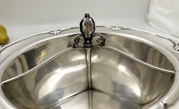 Rare Georg Jensen Sterling Silver Hammered Bowl #271C with 3 Sections