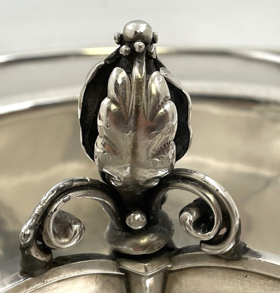 Rare Georg Jensen Sterling Silver Hammered Bowl #271C with 3 Sections