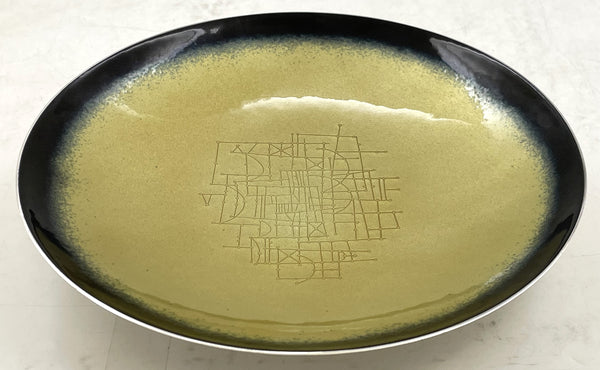 Towle and Earl Pardon Rare Enameled Sterling Silver Bowl in Mid-Century Modern Style