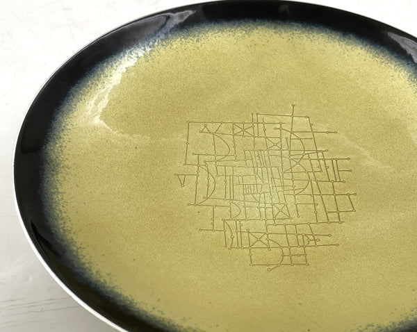 Towle and Earl Pardon Rare Enameled Sterling Silver Bowl in Mid-Century Modern Style