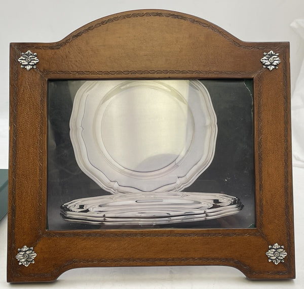 Pair of William Scott Leather & Sterling Silver Picture Frames