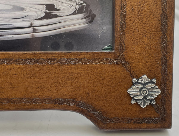 Pair of William Scott Leather & Sterling Silver Picture Frames