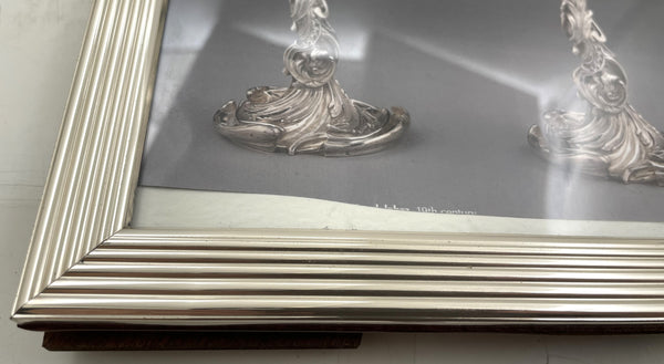 Del Conte Sterling Silver Picture Frame in Mid-Century Modern Style