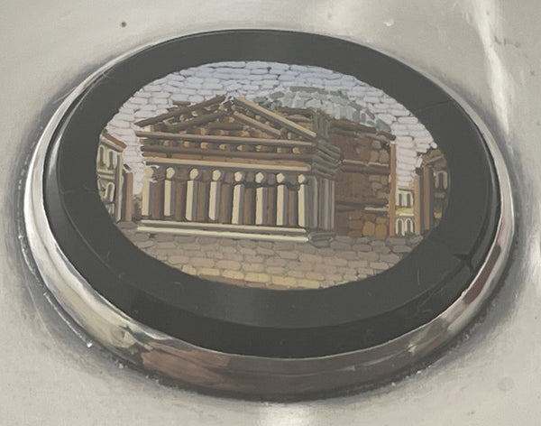 Micromosaic & Sterling Silver Italian Humidor Cigar Box & Matchbox Holder