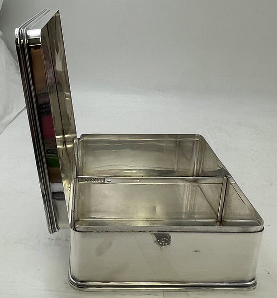 Micromosaic & Sterling Silver Italian Humidor Cigar Box & Matchbox Holder