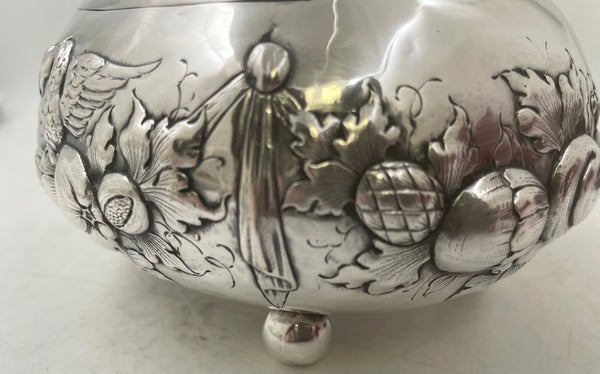 European Continental Silver Etrog Esrog Box from 19th Century