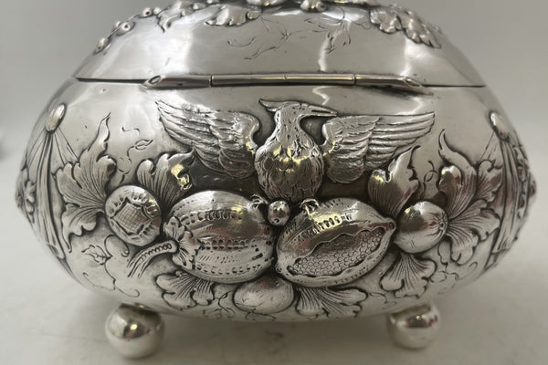 European Continental Silver Etrog Esrog Box from 19th Century