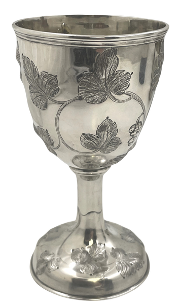 Eben Cutler Coin Silver Goblet/ Kiddush Cup from 19th Century