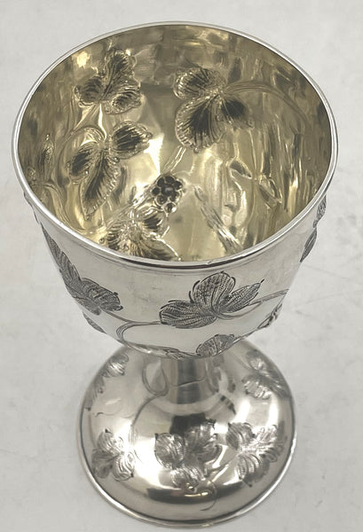 Eben Cutler Coin Silver Goblet/ Kiddush Cup from 19th Century