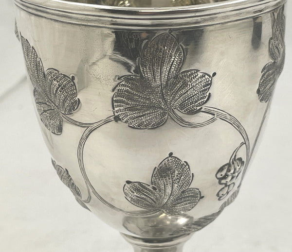Eben Cutler Coin Silver Goblet/ Kiddush Cup from 19th Century