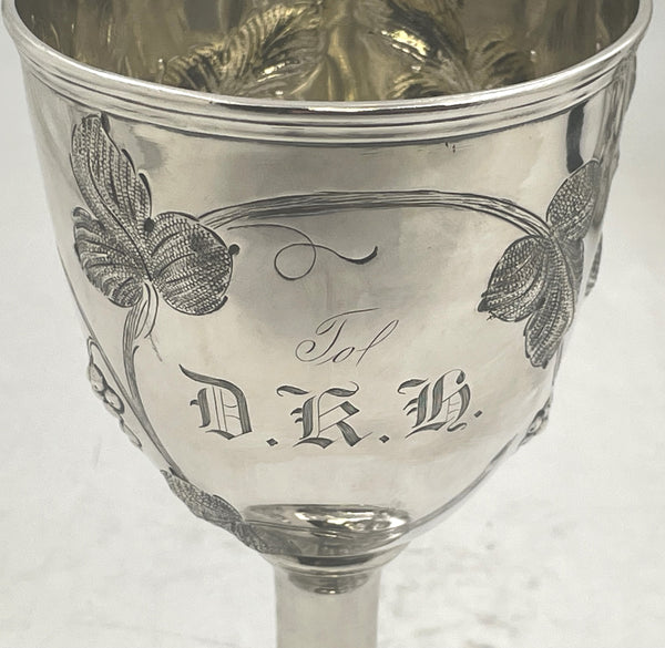 Eben Cutler Coin Silver Goblet/ Kiddush Cup from 19th Century