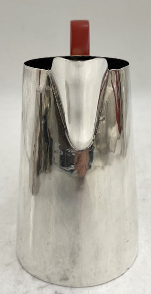 German Hammered Silver 4-Piece Tea & Coffee Set in Bauhaus Style from Early 20th Century