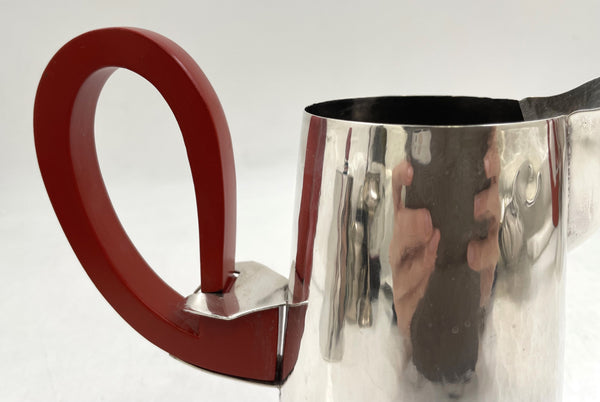 German Hammered Silver 4-Piece Tea & Coffee Set in Bauhaus Style from Early 20th Century