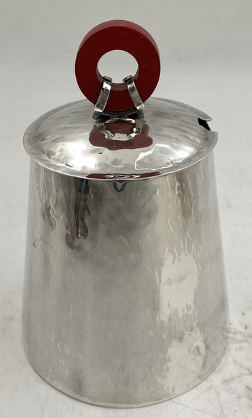 German Hammered Silver 4-Piece Tea & Coffee Set in Bauhaus Style from Early 20th Century