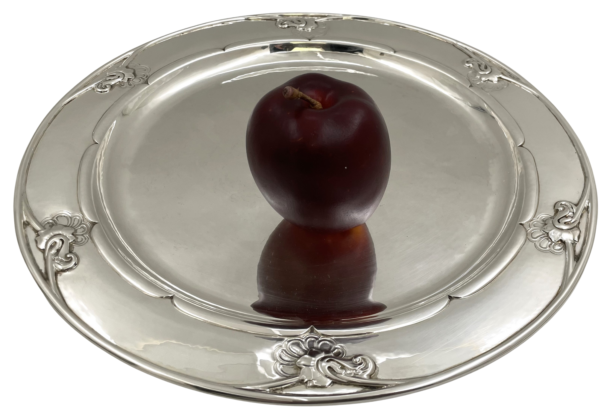 Georg Jensen Sterling Silver Cocktail / Bar Tray in Blossom Pattern # 232B from 1920s